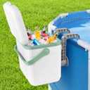 Pool Cooler for Above Ground Pool, Wall Mounted Insulated Poolside Cooler, Hanging Pool Ice Chest Keeps Beverage Cooling for up to 72 Hours, Safe Material Portable Pool Drink Cooler for Party