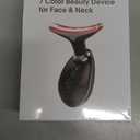 Red-Light-Therapy-for-Face-and-Neck, 7 Color Face Massager Tool for Wrinkles, Double Chin, Vibrating Facial Massager with Thermals for Skin Care, Glossy Black