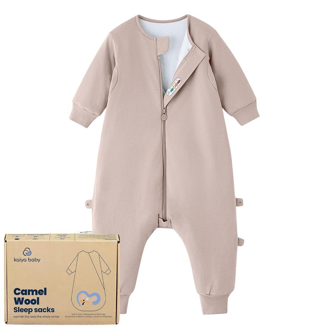 kaiya baby Unisex Toddler Sleep Sack with Feet 1.0 Tog Split Legs Sleep Sack 18-36 Months, Sleep Bag Walker, Gifts for Boys & Girls, Dusty Pink