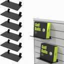 6 Packs Black Acrylic Slatwall Shelf, Shoe Store Fixture Shelf, Flat Display Shelves, Slat Wall Shelves, Slatwall Accessories, 8.2"x4.7", Black