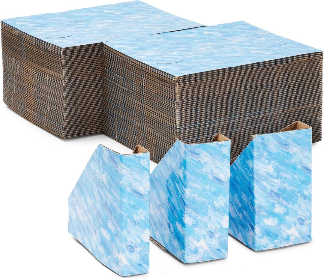 100 Pack Blue Picture Frame Corner Protectors for Shipping Art, Adjustable Cardboard Edges for Moving (Fits 1", 1.5", 2.2" Frames)