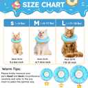 Hpetppy Cat Cone Collar Soft, Cat Recovery Collar for Wound Healing Cute Cat Donut Adjustable Cat Cones to Stop Licking Comfortable Lightweight Neck Elizabethan Collars for Cats Kittens After Surgery, Large, Blue