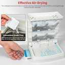 Baby Bottle Drying Rack for 6 Bottles, Vertical Cup Drying Holder, Space Saving Countertop Standing Bottle Dryer Rack for Baby Accessories & Pump Parts (Small White&Grey)