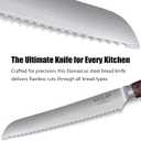 Bread Knife for Homemade Bread - 8-Inch Ergonomic Damascus Steel Blade with Solid Wood Handle, Perfect for Sourdough Enthusiasts and Top Chefs, Effortlessly slice sourdough, cake, and bagels