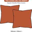 GAWAMAY Decorative Throw Pillow Covers 20x20 Inch Set of 2 for Living Room Couch Bed Sofa, Farmhouse Square Cushion Cover Soft Striped Corduroy Pillow Cases Boho Accent Home Decor (50x50cm) Rust