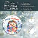 4 x Hoggy Christmas Ornament 2025  Cute Hedgehog Christmas Tree Decoration with Holiday Lights & Scarf  Funny Animal Ceramic Keepsake, for Hedgehog Lovers, Family & Friends
