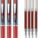 Pentel EnerGel Deluxe RTX Liquid Gel Ink Pen Set Kit, Pack of 3 with 4 Refills (Red - 0.5mm)