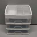 Simbuy Makeup Organizer with 3 Drawers, Bathroom Vanity Countertop Storage for Cosmetics, Brushes, Lotion, Nail Lipstick and Jewelry (White)