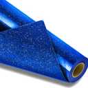 VinylRus Royal Blue Glitter HTV Heat Transfer Vinyl Roll-12 x 10ft Blue Glitter HTV Vinyl for T-Shirt Clothing Bags,Glitter Iron on Vinyl for All Cutter Machine - Easy to Cut and Weed