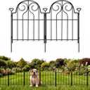 Decorative Garden Fence 17in x20ft, 20 Panels Rustproof Metal No Dig Fence Animal Barrier, Arched Flower Bed Edging Ornamental Wire Border Panel Fencing for Yard Patio Outdoor Decor