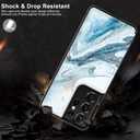 LETO Galaxy S21 Ultra Case,Flip Folio Leather Wallet Case Cover with Fashion Designs for Girls Women,Card Slots Protective Phone Case 6.8" Opal Blue Marble