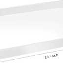 18×16 Inch Glossy White Acrylic Serving Tray with Handles Extra Large Ottoman Tray Decorative Tray Spill-Proof Coffee Table Space Saver Oversize Counter top Organizer Platter with Safe Edge