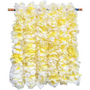 LITTLE FEATHER Large White Flower Leis for Tropical Hawaiian Luau Bridal Shower Party Favors,Pack of 6Pcs