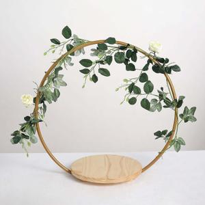 Tableclothsfactory Round Wedding Arch Cake Stand, Metal Floral Centerpieces Display - 20" (Gold)