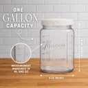 kitchentoolz Extra Large Mason Jar - 1 Gallon Glass Wide Mouth Jar with Airtight Plastic Screw on Lid, Food Storage Container with Measurement Marks Pack of 2