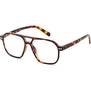 FEISEDY Retro Aviator Reading Glasses Square Readers with Spring Hinge Blue Light Reading Glass for Women Men B0068