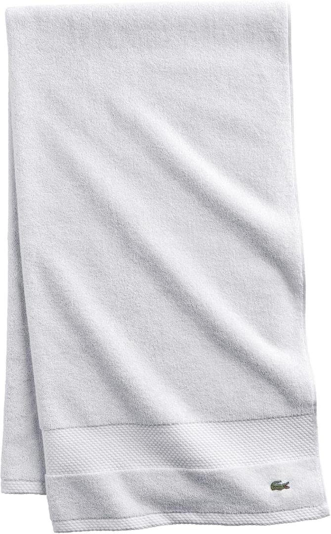 Lacoste Heritage 100% Supima Cotton Bath Towel, White, 30" x 54" Highly Absorbent & Quick Drying, Premium Super Soft Bath Towel, Bathroom Essential, Gift for All Occasions, Machine Washable