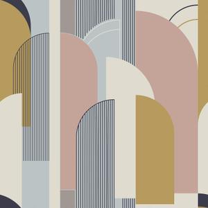 VEELIKE Arches Geometric Wallpaper Peel and Stick Boho Wallpaper Geometric Art Wall Mural 17.7''x118'' Removable Modern Abstract Wallpaper Self Adhesive Contact Paper for Wall Shelves Bedroom Bathroom