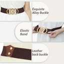 Giomos Elastic Waist Belt for Women Fashion, Wide Stretchy Belt with Ring Buckle for Dresses, Jeans, Casual or Formal Outfits(Coffee,80cm)
