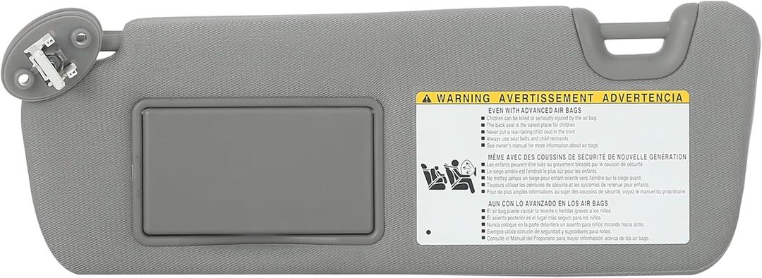 Left Driver Side Sun Visor Compatible with Toyota Highlander 2014 2015 2016 2017 2018 2019 Replaces# 74320-0E074-B0 (Gray, Left)