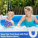 Pool Pump Replacement Hose for Above Ground Pools, 4 Pack 1.25 x 59 Inch Filter Pump Hose, Compatible with Intex Filter Pump 607, 637, 330GPH, 530GPH, 1,000GPH, Includes 8 Metal Clamps, White