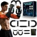 Twister Arm Trainer  6 Adjustable Resistance Levels (60-110 lbs), Stainless Steel, Ergonomic Arm & Chest Workout Equipment for Men & Women, Portable Home Gym with 2 Arm Sleeves