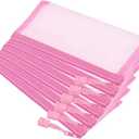 YOKIVE 6 Pack Mesh Cosmetic Bags, A6 Nylon Pencil Cases | Zipper Travel Organizers Makeup Pouch, Great for Home (Pink)