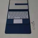 Compatible for iPad 11th 10th Generation Case with Keyboard, Folio Cover with Pencil Holder, Multi-Touch Trackpad, 7 Color Backlit, Detachable Keyboard for iPad (A16) 11th/10th Gen (Navy Blue)