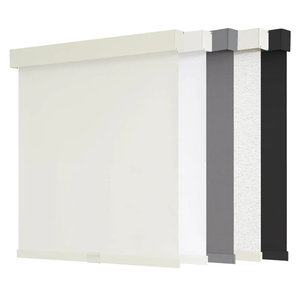 AOSKY Blackout Roller Shades Cordless Blinds for Windows, Free-Stop Shades with Valance, Thermal Insulated Fabric, UV Protection, Natural Woven Blinds for Home and Office (30" W x 72" H, Ivory)