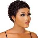 Glueless Wear and Go Wig Short Curly Human Hair Wigs for Black Women Full Machine Made Glueless Wig Afro Kinky Curly Wigs for Daily Use (33#) (Brown-2 Inch)