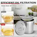 12L/3.17 Gal Cooking Oil Storage Can Commercial Oil Container with Filter & Lid Metal Bucket Food Storage Containers Airtight for Rice Flour Grain Dog Food Coffee Bean, 304 Stainless Steel -Silver