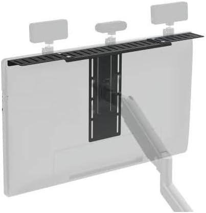 Mount Plus MDS12-3 Wide All-In-One VESA Compatible Monitor Shelf for Device Organizer,Perfect for Online Meetings and Live Streaming Such As Cameras, Webcams,Height Adjustable (27.2" Wide)