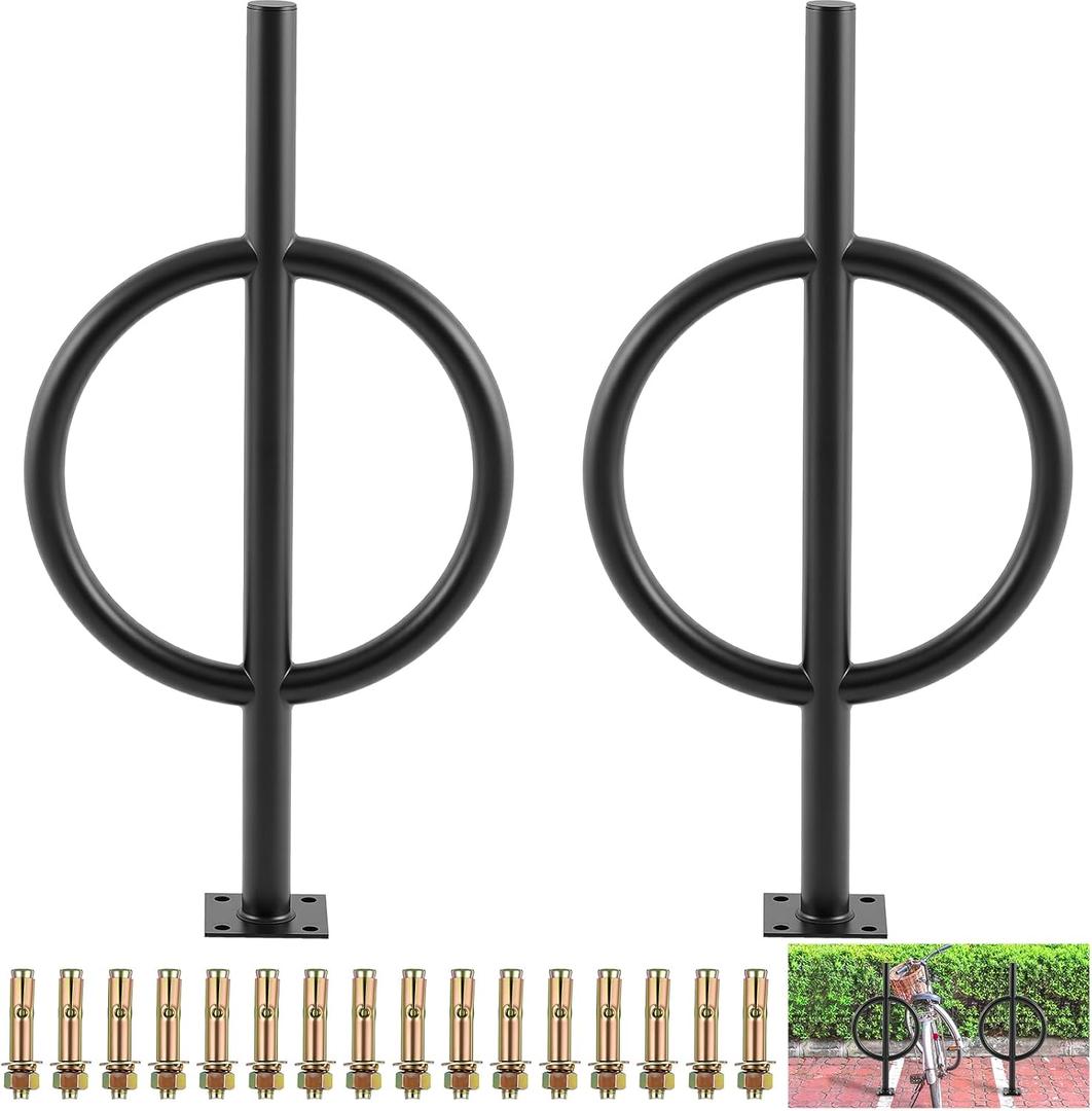 2 Pack 2 Bike Capacity Post and Ring Bike Rack 35" L