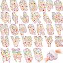 Hanaive 136 Pcs Chenille Letter Patches Self Adhesive Stickers for DIY Cute Smile Face Heart Rainbow Patches for Clothing Backpacks Bags Jackets Hat Decoration(Floral Style,Pale Yellow Color)