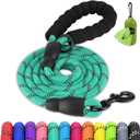 Joytale Dog Leash for Dogs, Heavy Duty Nylon Leashes with Comfortable Padded Handle and Highly Reflective Threads, Ideal for Walking and Training, Teal, 6'1/2'' (Turquoise)