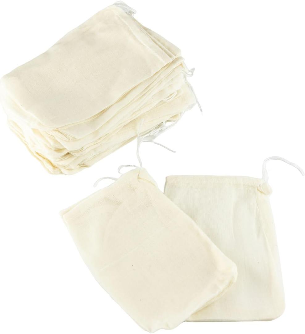 Muslin Bag For Tea, Herbs, Soup Strainer, Or Residue Separation 3.15 * 3.94inch 50PCS