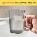 2 x Toothbrush Cup 14oz Bathroom Cup with Comfortable Handle, 400ml Mouthwash Cup Reusable Bathroom Tumbler Easy to Clean, Durable Plastic Large Capacity Toothbrush Holders Cup(1Pcs, Grey&White)