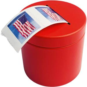 Postage Stamp Dispenser - Stamp Roll Dispenser Red Iron can Material Stamp Dispenser Compact and Impact-Resistant for Desk Organization of Home Office Supplies