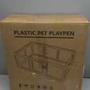 Clear Acrylic Dog Playpen Indoor, Puppy Cat Small Pet Play Pen, Pet Cat Playpen for Rabbits, Dog Fence Crate Kennel Whelping Cage (24", White, 10 Panels)