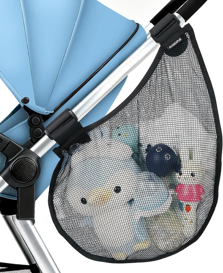 Guiseapue Baby Side Sling Stroller Cargo Net: Universal Stroller Organizer Attachment for Storage, Mesh Bag Storage Caddy, Stroller Accessories Fits for Uppababy MINU, Butterfly, YOYO, Nuna