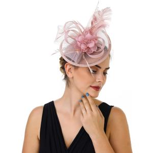 Haojing Women's Organza Church British Fascinator Bridal Tea Party Wedding Hat Summer