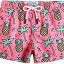 maamgic Boys Swim Trunks Toddler Swim Shorts Little Boys Bathing Suit Swimsuit Toddler Boy Swimwear (2T, Palmpineapple Pink)