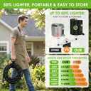 Garden Hose 100 ft, Non-Expandable Ultra-Lightweight Flexible Hose with 360 Dual-End Anti-Kink Design, 10-Pattern Spray Nozzle, 500 PSI Leak-Proof, 96-Strand Braided Fabric, Storage Strap