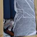 Studio Living Lexington 39.4" Arm Chair, Mid-Century Modern, Pocket Coil Comfort, Easy Assembly, Woven Fabric, Navy Blue