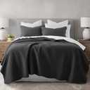 HORIMOTE HOME 100% Cotton Quilt Queen Size, Charcoal Soft Lightweight Cotton Bedspread Coverlet 3 Pieces Scalloped Edge Geometric Stitching Quilt Bedding Set with 2 Sham for All Season, 90 x 96 inches