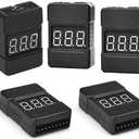 5Packs 2in1 1-8s Lipo Li-ion Battery Voltage Tester Check, Monitor RC Low-Voltage Buzzer Alarm for 1-8s Lipo/Li-ion/LiMn/Li-Fe