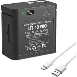 LIT-10Pro 10500mAh Cellular Trail Camera Replacement Battery for SPYPOINT LIT-10 Battery Compatible with SPYPOINT Cellular Hunting Trail Cameras Link-Micro Cell-Link LM2 Link-Micro-S-LTE Series