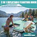 Inflatable Floating Dock, Floating Island Raft with Water Ramp for Dogs, Inflatable Dog Float, Multi-Person Air Dock Platform for Lakes, Pools, and Oceans, 6FT/ 8FT/ 10FT