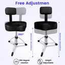 Drum Throne with Backrest,Height Adjustable Airlift Drum Stool,Heavy Duty Drum Seat with Strong Adjustable Double Braced Legs, Comfortable Thicken Drum Stool for Adult Drummers Beginner, 18 inches x 18 inches x 23 inches