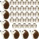 Zubebe Mini Hedgehog Toy Bulk Graduation Plush Stuffed Animal 4 Inch Small Party Favor Decoration DIY Keychain Kid Children Classroom First Day of School Gifts for Baby Shower Birthday(24 Pcs)